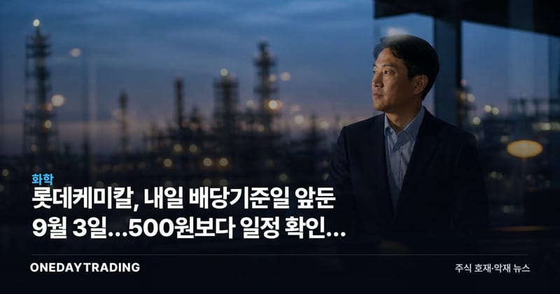 롯데케미칼, 내일 배당기준일 앞둔 9월 3일…500원보다 일정 확인이 먼저