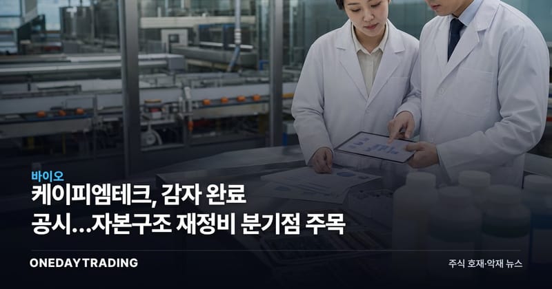 케이피엠테크, 감자 완료 공시…자본구조 재정비 분기점 주목
