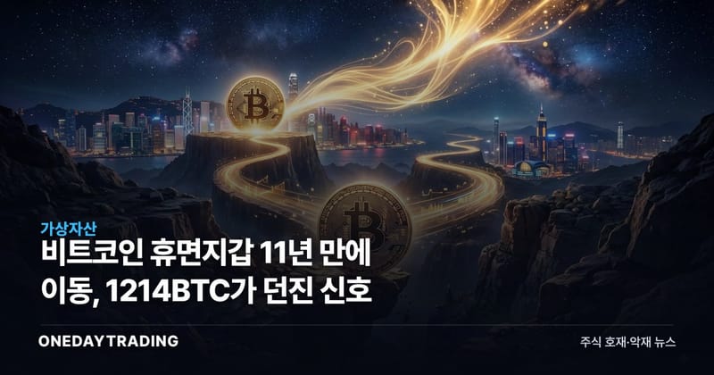 비트코인 휴면지갑 11년 만에 이동, 1214BTC가 던진 신호