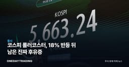코스피 롤러코스터, 18% 반등 뒤 남은 진짜 후유증