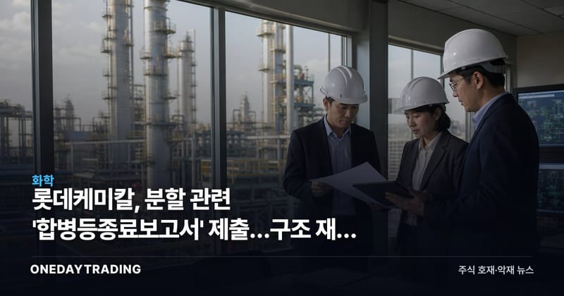 롯데케미칼, 분할 관련 '합병등종료보고서' 제출…구조 재편 절차 마무리