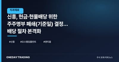 신흥, 현금·현물배당 위한 주주명부 폐쇄(기준일) 결정… 배당 절차 본격화