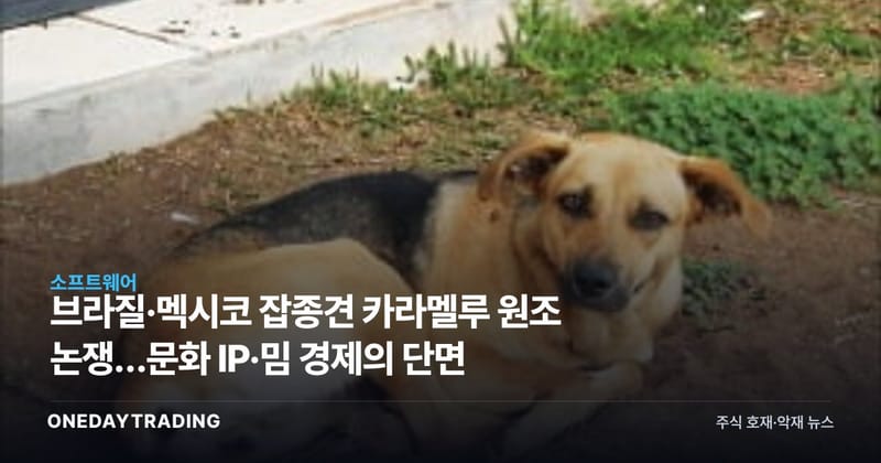 브라질·멕시코 잡종견 카라멜루 원조 논쟁…문화 IP·밈 경제의 단면