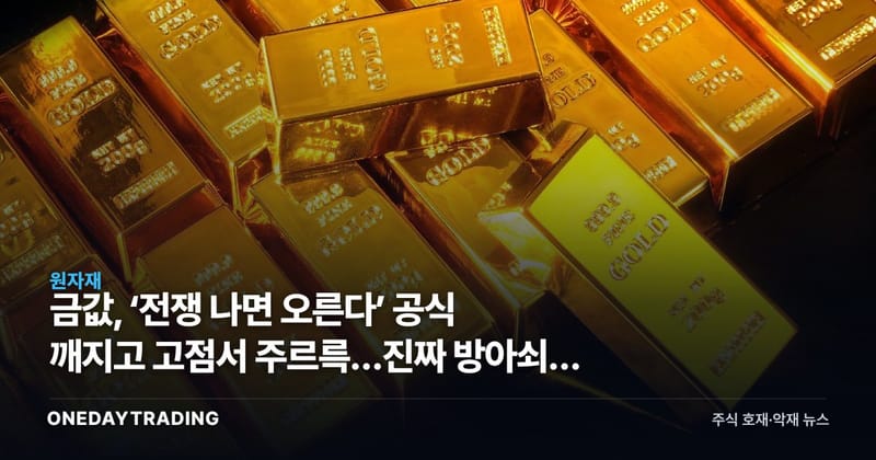 금값, ‘전쟁 나면 오른다’ 공식 깨지고 고점서 주르륵…진짜 방아쇠는 실질금리