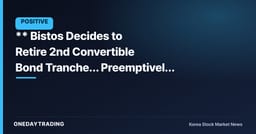 ** Bistos Decides to Retire 2nd Convertible Bond Tranche… Preemptively Trims Dilution Overhang