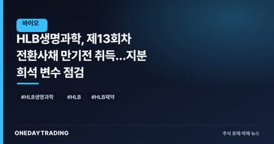 HLB생명과학, 제13회차 전환사채 만기전 취득…지분 희석 변수 점검