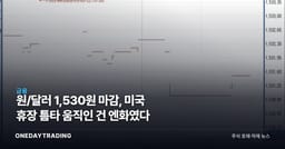 원/달러 1,530원 마감, 미국 휴장 틈타 움직인 건 엔화였다