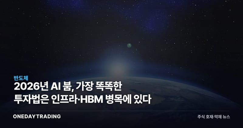 2026년 AI 붐, 가장 똑똑한 투자법은 인프라·HBM 병목에 있다