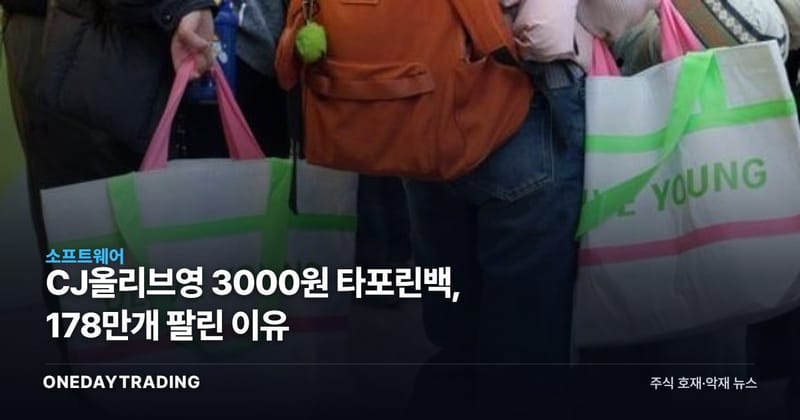 CJ올리브영 3000원 타포린백, 178만개 팔린 이유