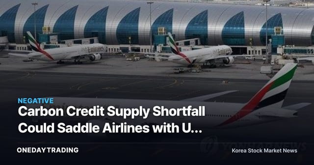 Carbon Credit Supply Shortfall Could Saddle Airlines with Up to 195 Trillion Won in Additional Costs
