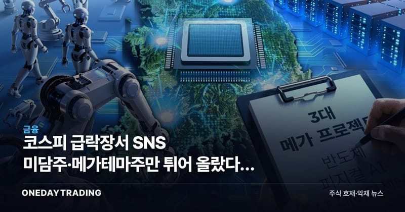 코스피 급락장서 SNS 미담주·메가테마주만 튀어 올랐다, 실적 없는 랠리 경고음