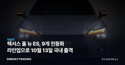 렉서스 올 뉴 ES, 9개 전동화 라인업으로 10월 13일 국내 출격