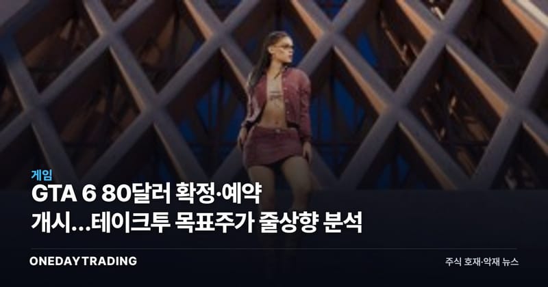 GTA 6 80달러 확정·예약 개시…테이크투 목표주가 줄상향 분석
