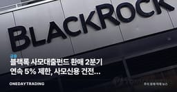 블랙록 사모대출펀드 환매 2분기 연속 5% 제한, 사모신용 건전성 경고등