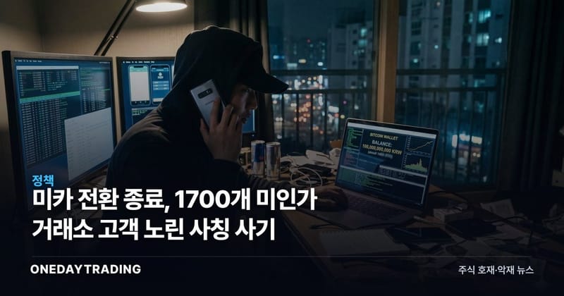 미카 전환 종료, 1700개 미인가 거래소 고객 노린 사칭 사기