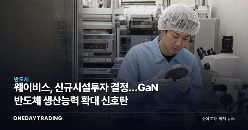 웨이비스, 신규시설투자 결정…GaN 반도체 생산능력 확대 신호탄