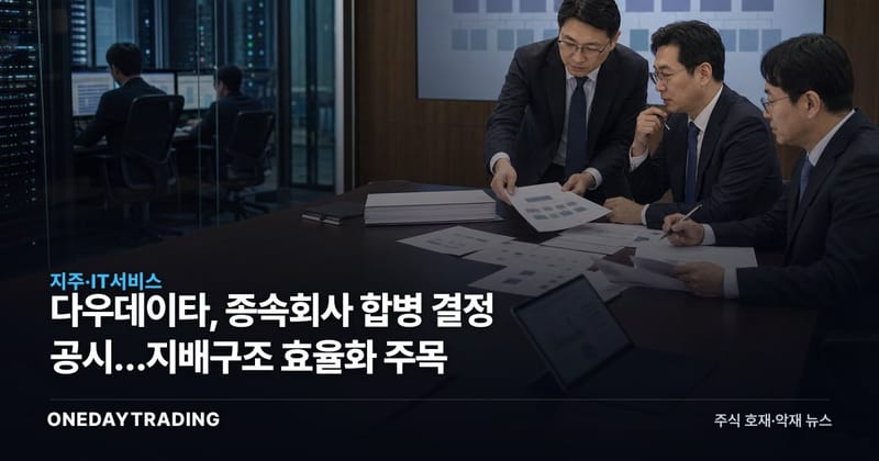 다우데이타, 종속회사 합병 결정 공시…지배구조 효율화 주목