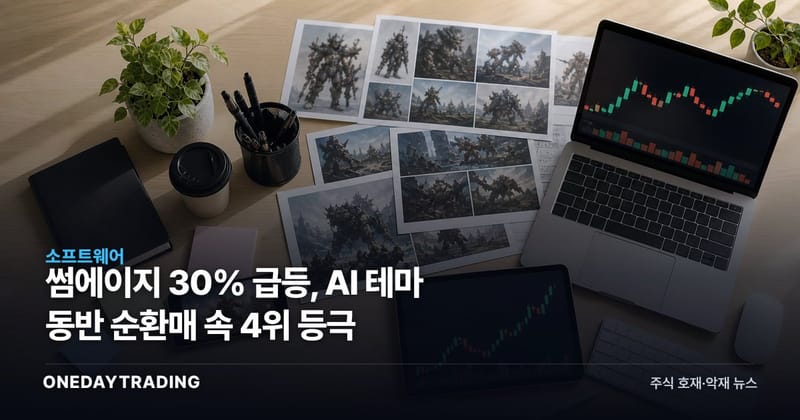 썸에이지 30% 급등, AI 테마 동반 순환매 속 4위 등극