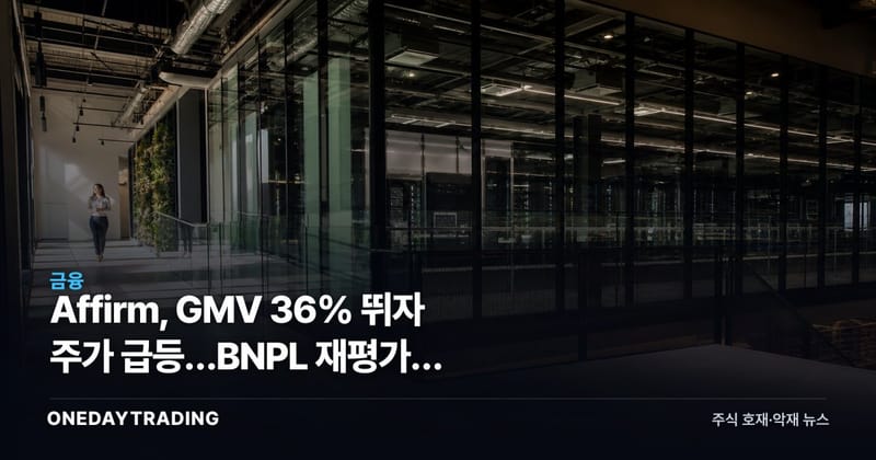 Affirm, GMV 36% 뛰자 주가 급등…BNPL 재평가가 시작됐다