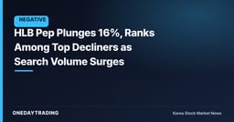 HLB Pep Plunges 16%, Ranks Among Top Decliners as Search Volume Surges