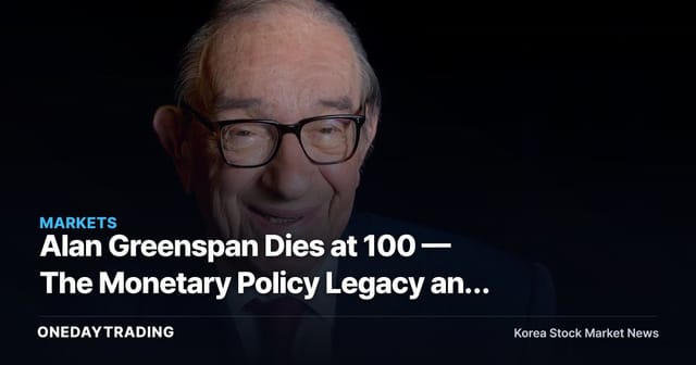 Alan Greenspan Dies at 100 — The Monetary Policy Legacy and Investment Lessons of the Fed's 19-Year Chairman
