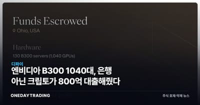 엔비디아 B300 1040대, 은행 아닌 크립토가 800억 대출해줬다