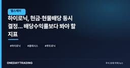 하이로닉, 현금·현물배당 동시 결정… 배당수익률보다 봐야 할 지표