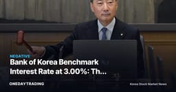 Bank of Korea Benchmark Interest Rate at 3.00%: The Exchange Rate Will React Before Bank Stocks