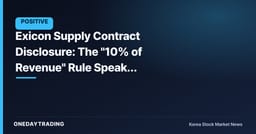 Exicon Supply Contract Disclosure: The "10% of Revenue" Rule Speaks Louder Than the Contract Value Itself