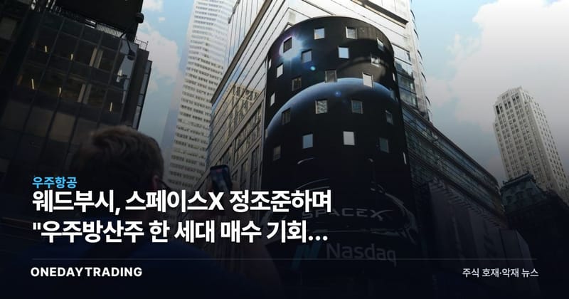 웨드부시, 스페이스X 정조준하며 "우주방산주 한 세대 매수 기회" 선언