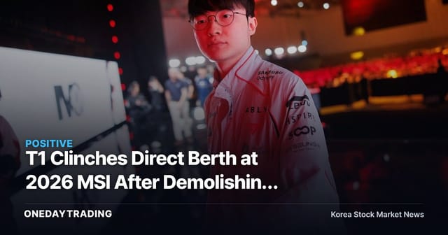 T1 Clinches Direct Berth at 2026 MSI After Demolishing Team Liquid — What the Win Signals for Esports Stocks