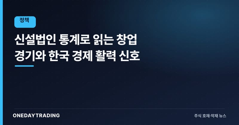 신설법인 통계로 읽는 창업 경기와 한국 경제 활력 신호