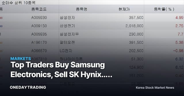 Top Traders Buy Samsung Electronics, Sell SK Hynix... Semiconductor Supply-Demand Diverges
