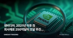 엔비디아, 2021년 이후 첫 회사채로 250억달러 조달 추진… AI 차입 시험대