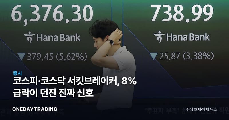 코스피·코스닥 서킷브레이커, 8% 급락이 던진 진짜 신호