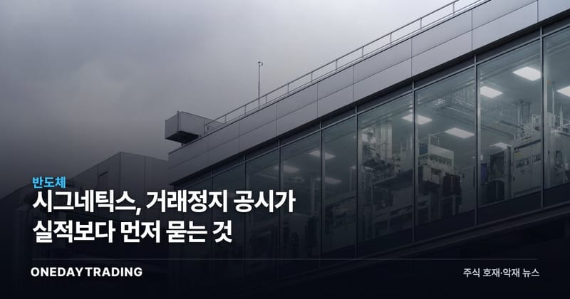 시그네틱스, 거래정지 공시가 실적보다 먼저 묻는 것