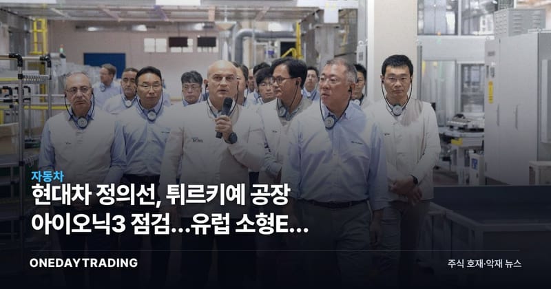 현대차 정의선, 튀르키예 공장 아이오닉3 점검…유럽 소형EV 승부수 실체는
