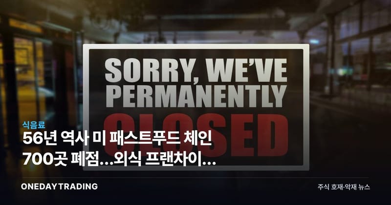56년 역사 美 패스트푸드 체인 700곳 폐점…외식 프랜차이즈 구조조정 신호