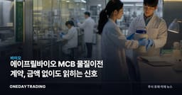 에이프릴바이오 MCB 물질이전 계약, 금액 없이도 읽히는 신호