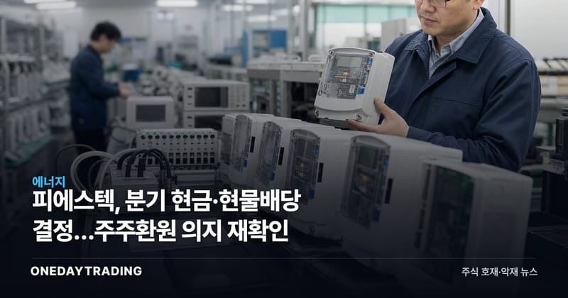 피에스텍, 분기 현금·현물배당 결정…주주환원 의지 재확인