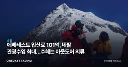 에베레스트 입산료 101억, 네팔 관광수입 최대…수혜는 아웃도어 의류