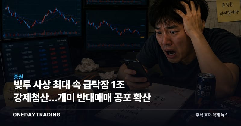 빚투 사상 최대 속 급락장 1조 강제청산…개미 반대매매 공포 확산