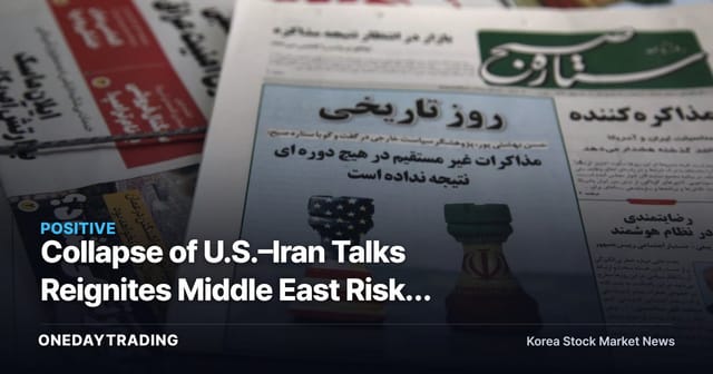 Collapse of U.S.–Iran Talks Reignites Middle East Risk… Refiners and Airlines Head in Opposite Directions