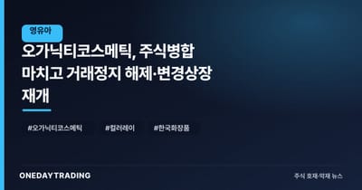 오가닉티코스메틱, 주식병합 마치고 거래정지 해제·변경상장 재개
