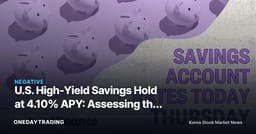 U.S. High-Yield Savings Hold at 4.10% APY: Assessing the Fallout for USD/KRW, Bank Stocks, and Exporters