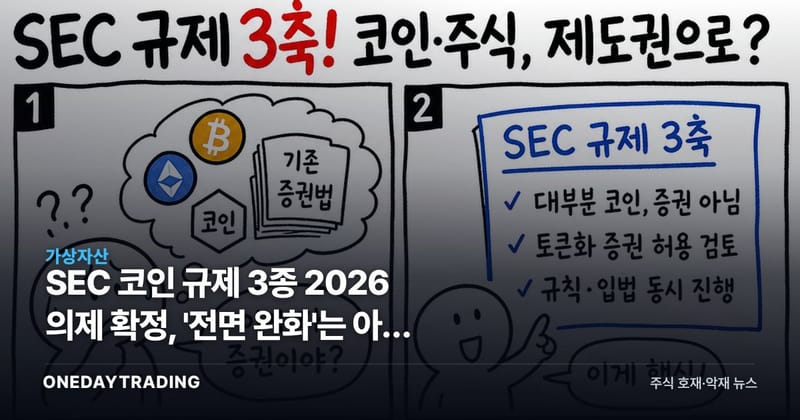 SEC 코인 규제 3종 2026 의제 확정, '전면 완화'는 아직 이르다