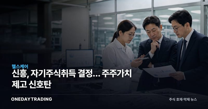 신흥, 자기주식취득 결정… 주주가치 제고 신호탄