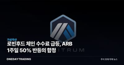 로빈후드 체인 수수료 급등, ARB 1주일 50% 반등의 함정