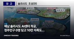 해남 솔라시도 AI센터 착공, 정주인구 0명 딛고 10만 자족도시 도전