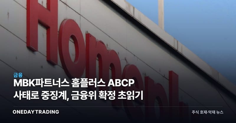 MBK파트너스 홈플러스 ABCP 사태로 중징계, 금융위 확정 초읽기
